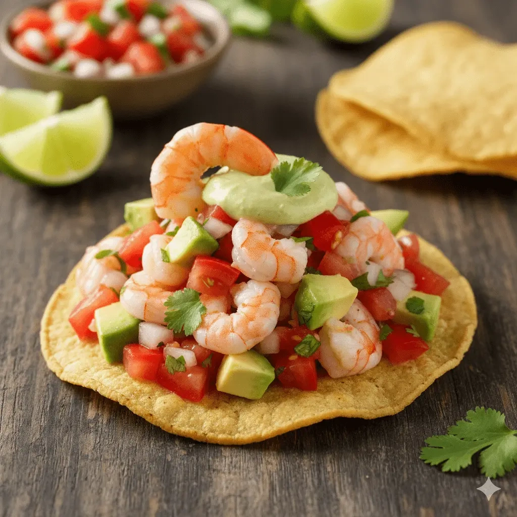 Shrimp Ceviche Tostada Or Fish