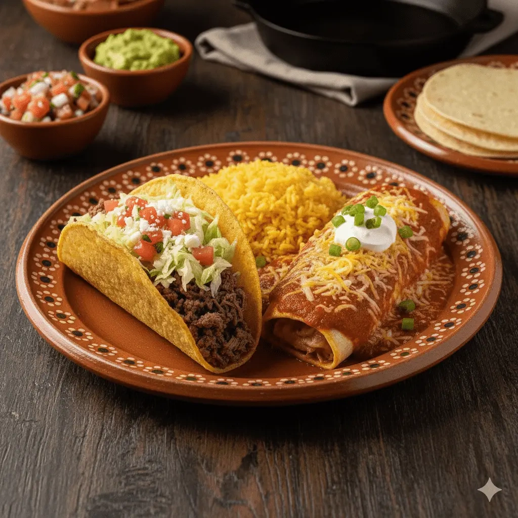 #1 Beef Taco & Enchilada