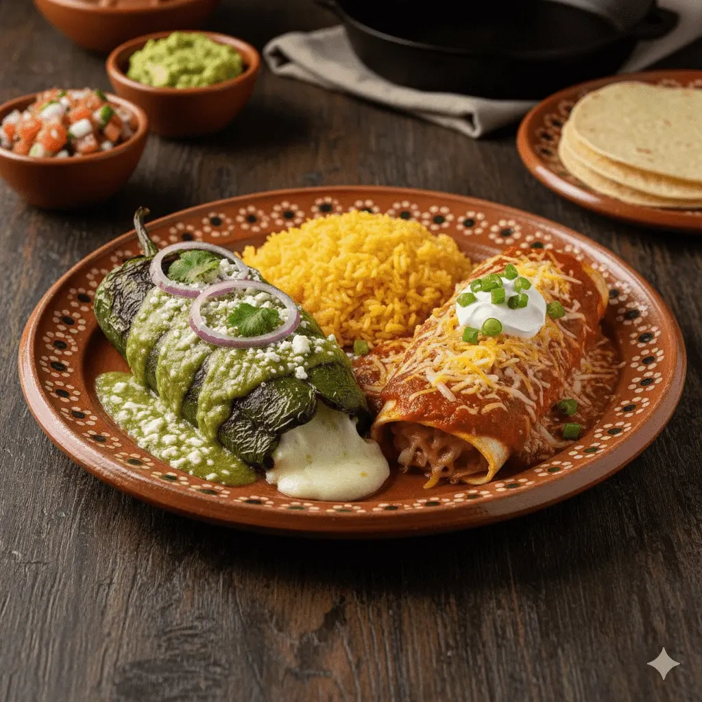 #2. Chile Relleno & Cheese Enchilada